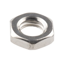 1 Bag of 100 - RS PRO, Plain Stainless Steel Hex Nut, DIN 439, M8