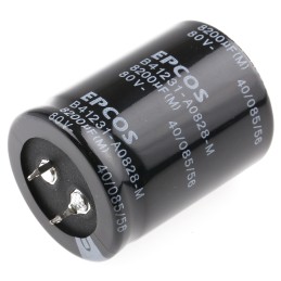 60 pcs - EPCOS 8200μF Aluminium Electrolytic Capacitor 80V dc, Snap-In - B41231A0828M000