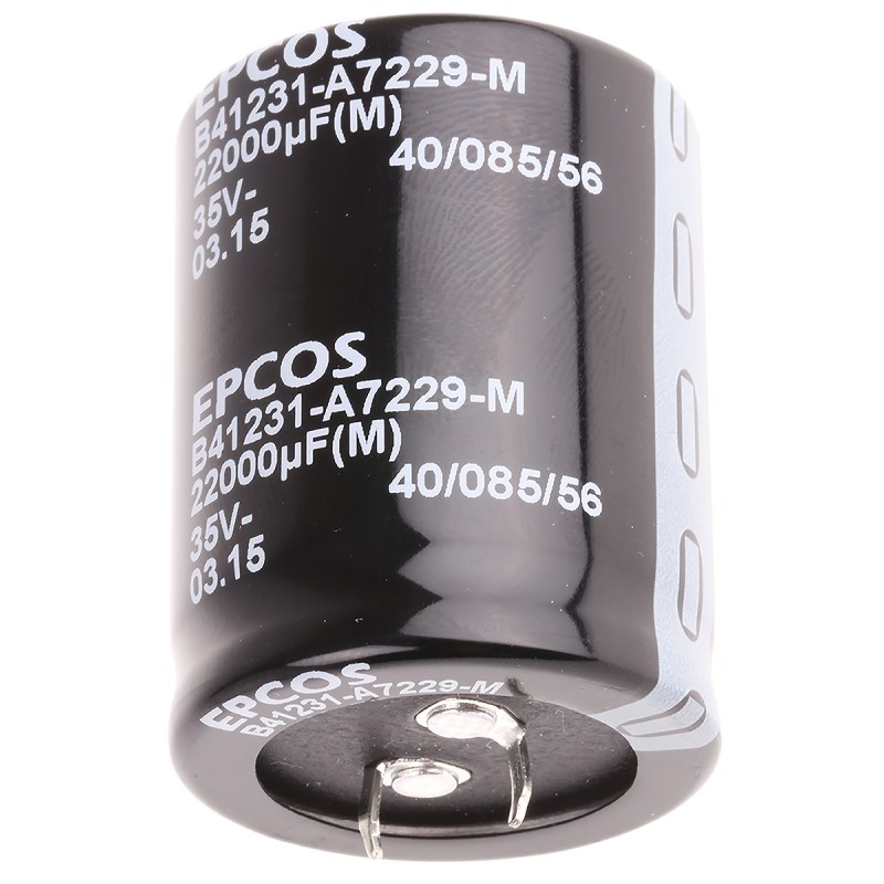 60 pcs - EPCOS 22000μF Aluminium Electrolytic Capacitor 35V dc, Snap-In - B41231A7229M000