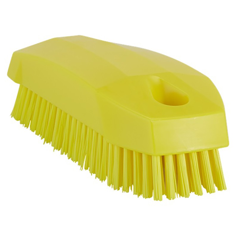 1 pcs - Vikan Hard Bristle Yellow Scrubbing Brush, 17mm bristle length, PET bristle material