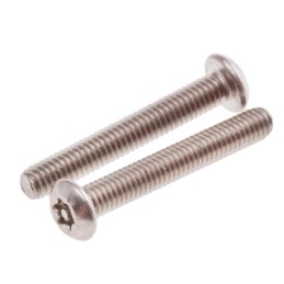 1 Bag of 100 - RS PRO Plain Button Stainless Steel Tamper Proof Security Screw, M3 x 20mm