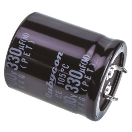 100 pcs - Rubycon 330μF Aluminium Electrolytic Capacitor 400V dc, Snap-In - 400MXG330MEFCSN30X35