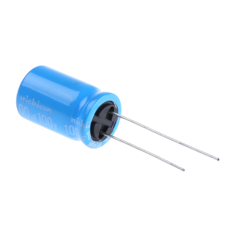 100 pcs - Nichicon 100μF Aluminium Electrolytic Capacitor 100V dc, Radial, Through Hole - UBT2A101MHD8