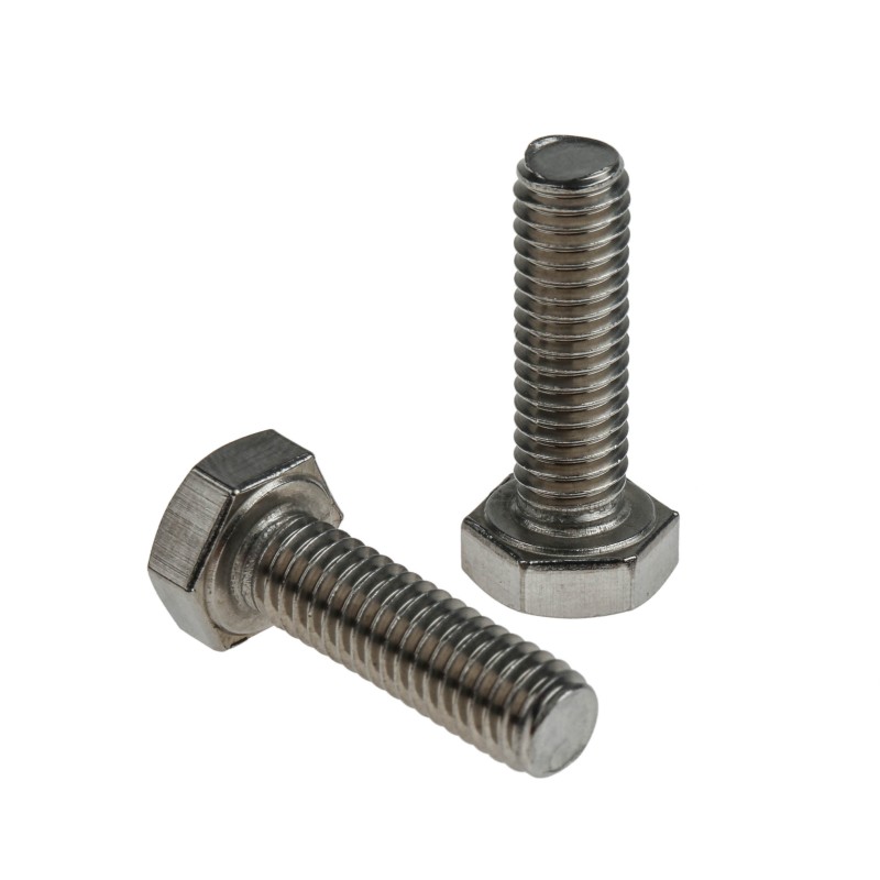 1 Bag of 100 - Plain Stainless Steel Hex, Hex Bolt, M6 x 20mm