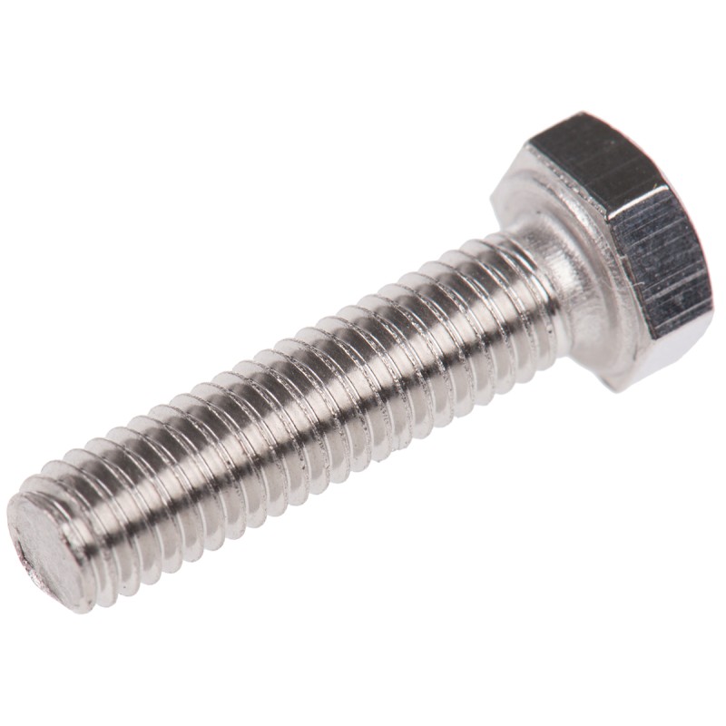 1 Bag of 100 - Plain Stainless Steel Hex, Hex Bolt, M5 x 20mm