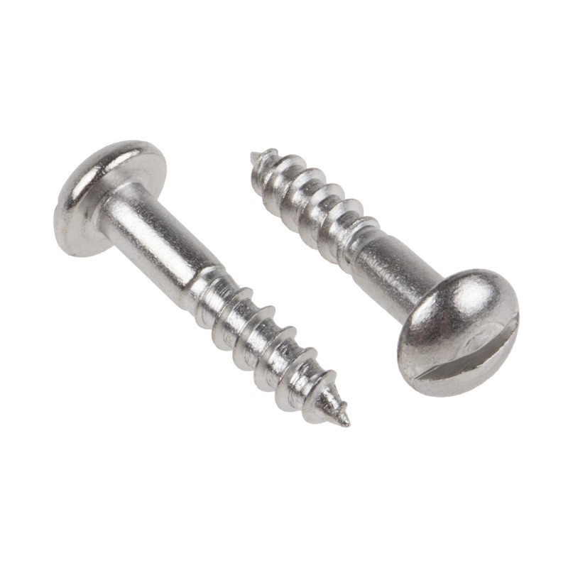 1 Bag of 100 - RS PRO Slot Round Stainless Steel Wood Screw, A2 304, 4mm Thread, 20mm Length