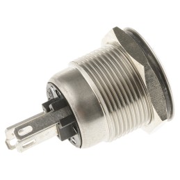 10 pcs - Bulgin MPI001 Series Illuminated Push Button Switch, Momentary, Panel Mount, 19.2mm Cutout, SPST, Green/Blue LED, 24V