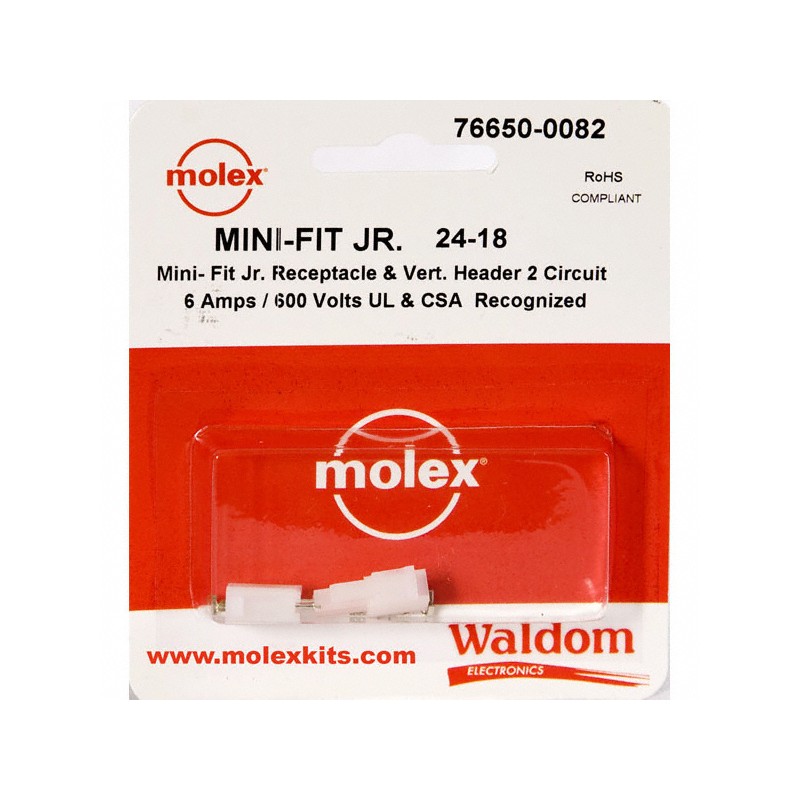1 pcs : 0766500082 - KIT CONN MINI-FIT JR 2 CIRC VERT