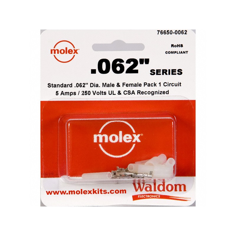 1 pcs : 0766500062 - KIT CONN STD .062' 1 CIRCUIT