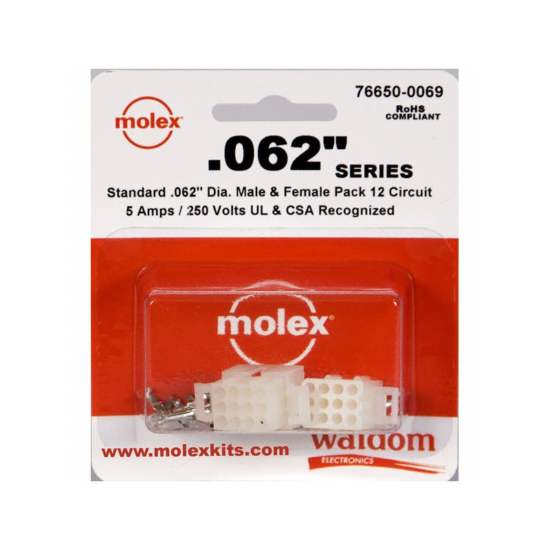 1 pcs : 0766500069 - KIT CONN STD .062' 12 CIRCUITS