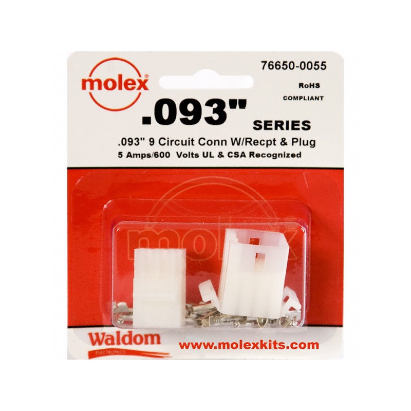 1 pcs : 0766500055 - KIT CONN STD .093' 9 CIRCUITS