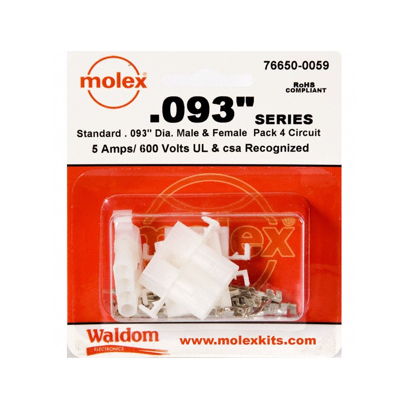 1 pcs : 0766500059 - KIT CONN STD .093' 4 CIRCUITS