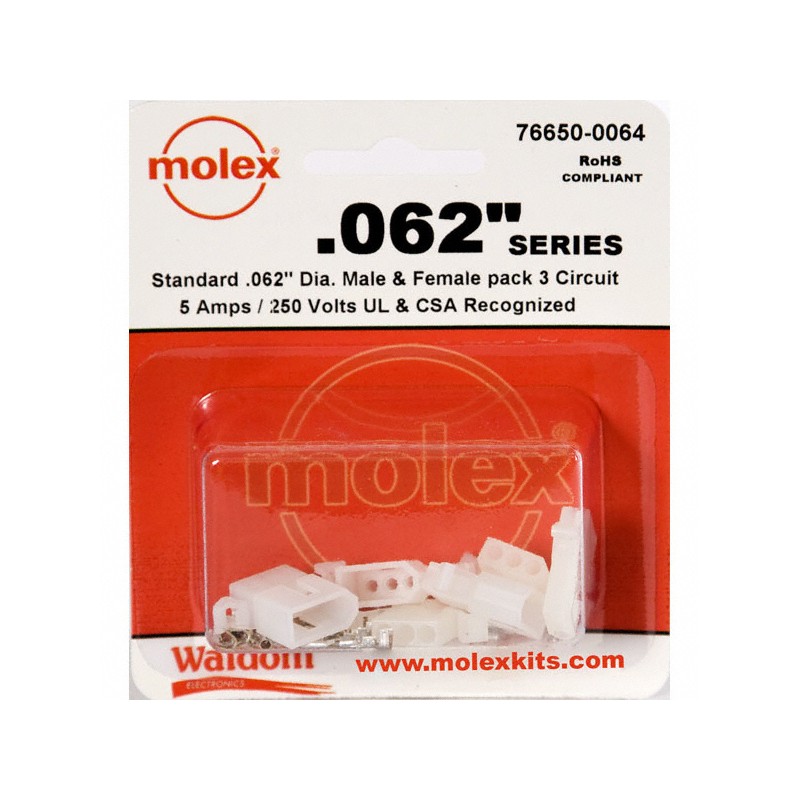 1 pcs : 0766500064 - KIT CONN STD .062' 3 CIRCUITS