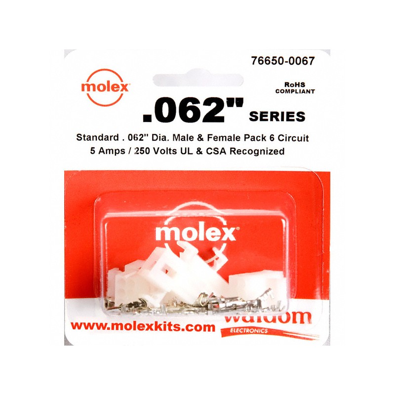 1 pcs : 0766500067 - KIT CONN STD .062' 6 CIRCUITS