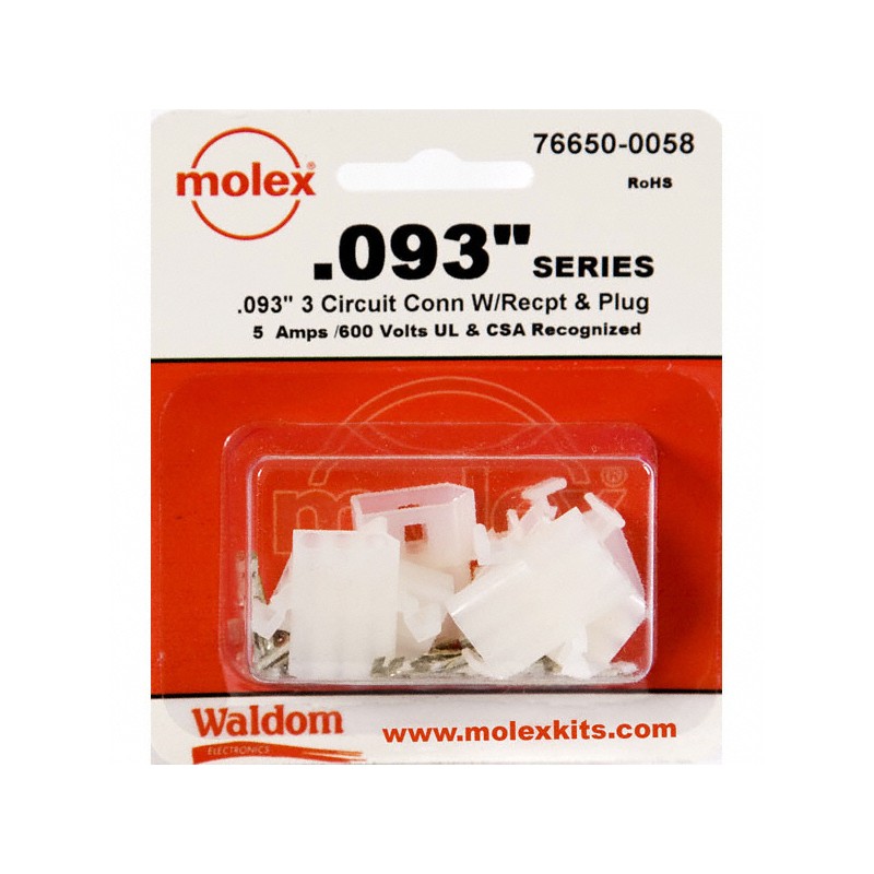 1 pcs : 0766500058 - KIT CONN STD .093' 3 CIRCUITS