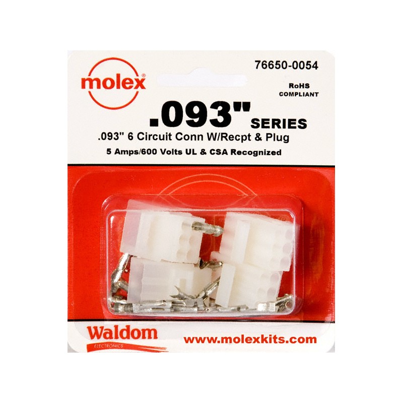 1 pcs : 0766500057 - KIT CONN STD .093' 15 CIRCUITS