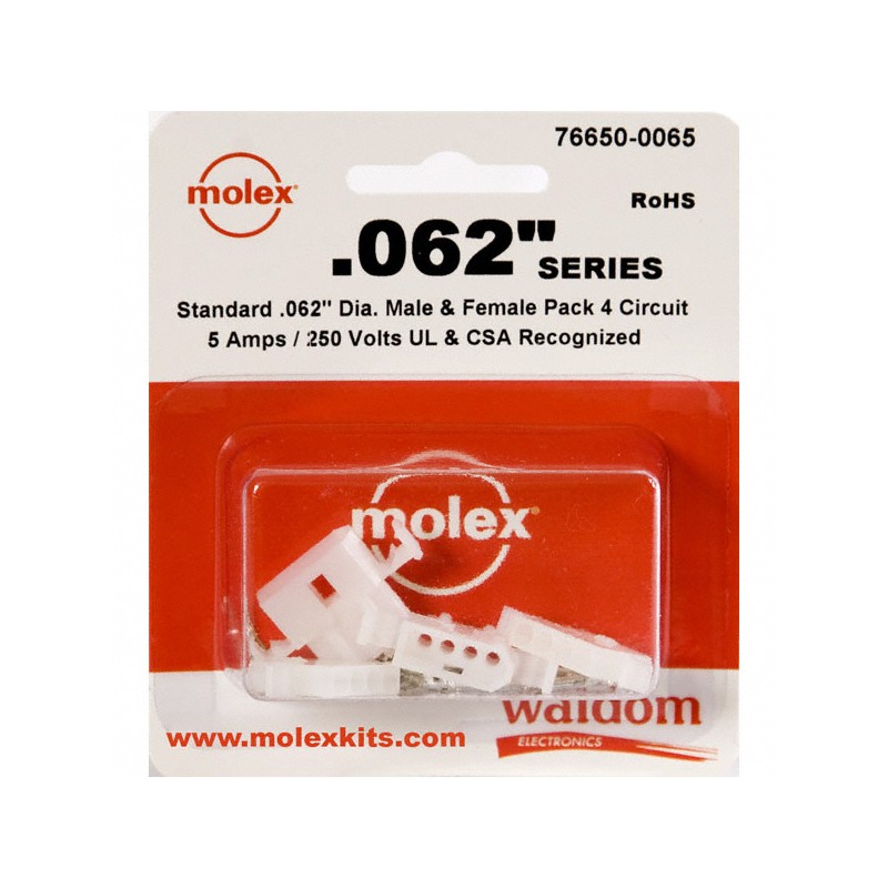 1 pcs : 0766500065 - KIT CONN STD .062' 4 CIRCUITS