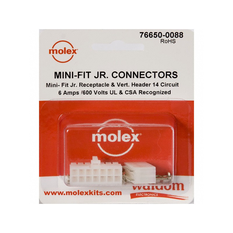 1 pcs : 0766500088 - KIT CONN MINI-FIT JR 14 CIR VERT