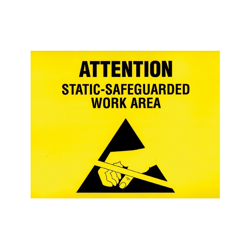 1 pcs : ESDSIGN8.5X11 - SIGN ESD/STATIC 11'X8.5' BLK/YLL