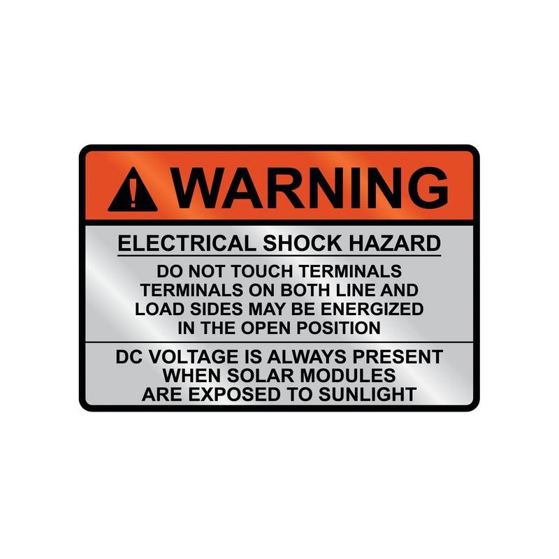 1 pcs : 596-00829 - METAL SOLAR PLACRD WARNING 11PC
