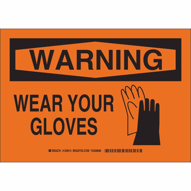 1 pcs : 129013 - B401 7X10 BLK/ORG WARNING WEAR Y