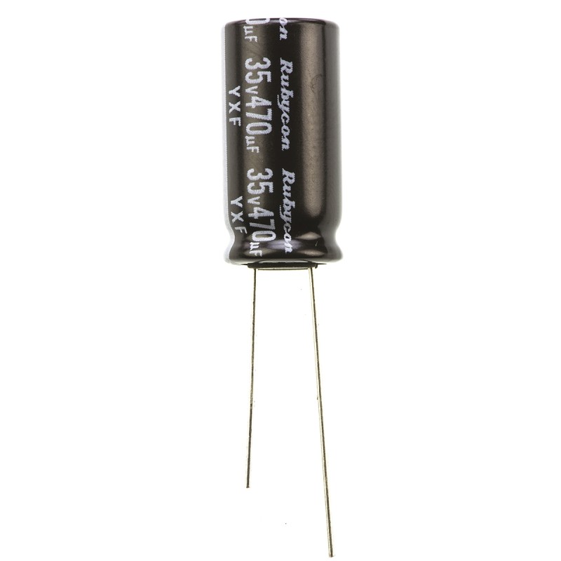 1000 pcs - Rubycon 470μF Aluminium Electrolytic Capacitor 35V dc, Radial, Through Hole - 35YXF470M10X20