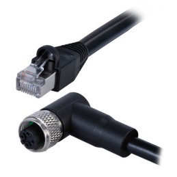1 pcs : CDM1278-04D-01FRA-1M-RJ45-67 - M12 FEMALE MOLDED CABLE,ANGLED,