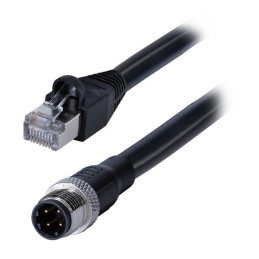 1 pcs : CDM1258-04D-01MST-1M-RJ45-67 - M12 MALE MOLDED CABLE,STRAIGHT,