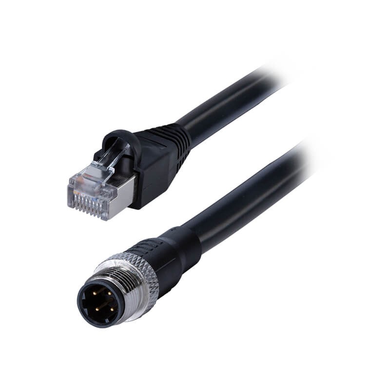 1 pcs : CDM1258-04D-01MST-1M-RJ45-67 - M12 MALE MOLDED CABLE,STRAIGHT,