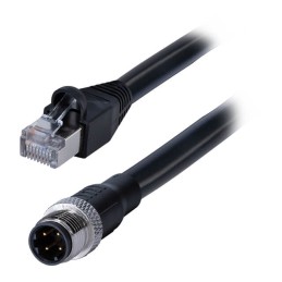 1 pcs : CDM1275-04D-01MST-1M-RJ45-67 - M12 MALE MOLDED CABLE,STRAIGHT,