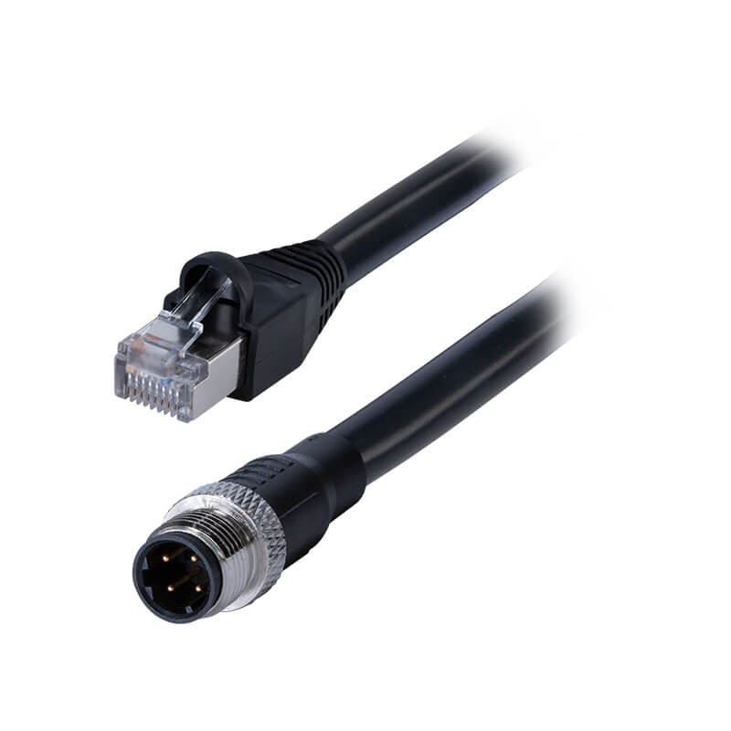 1 pcs : CDM1275-04D-01MST-1M-RJ45-67 - M12 MALE MOLDED CABLE,STRAIGHT,