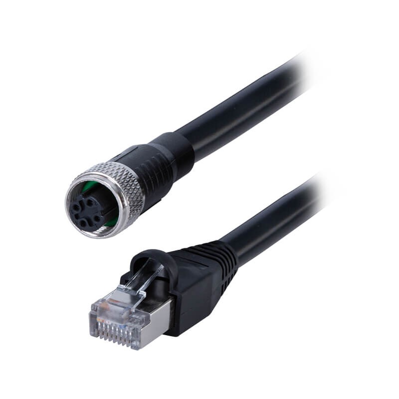 1 pcs : CDM1259-04D-01FST-1M-RJ45-67 - M12 FEMALE MOLDED CABLE,STRAIGH