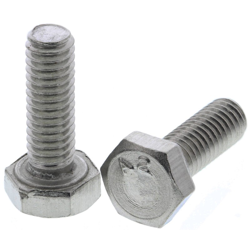 1 Bag of 100 - Plain Stainless Steel Hex, Hex Bolt, M4 x 12mm