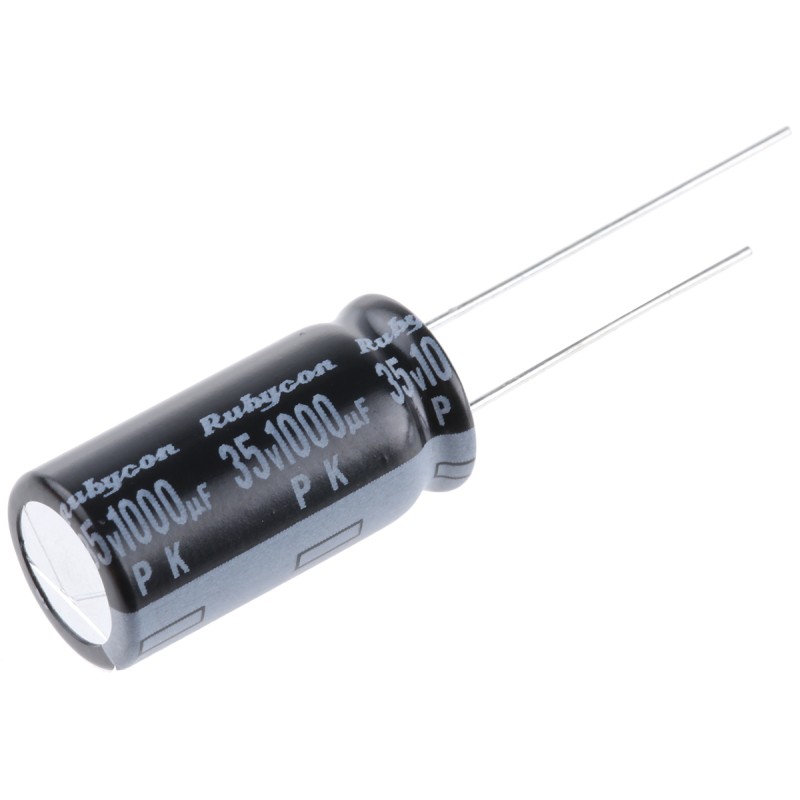 1000 pcs - Rubycon 1000μF Aluminium Electrolytic Capacitor 35V dc, Radial, Through Hole - 35PK1000MEFC10X20