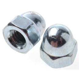 1 Bag of 100 - M6 Bright Zinc Plated Steel Dome Nut