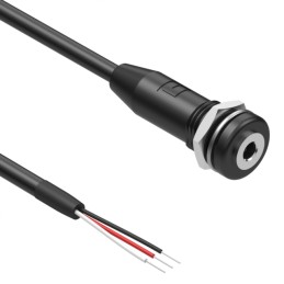 1 pcs : 10-03706 - JACK PNL MNT W/LEAD 3.5MM STEREO