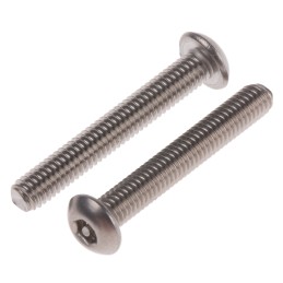 1 Bag of 100 - RS PRO Plain Button Stainless Steel Tamper Proof Security Screw, M3 x 20mm