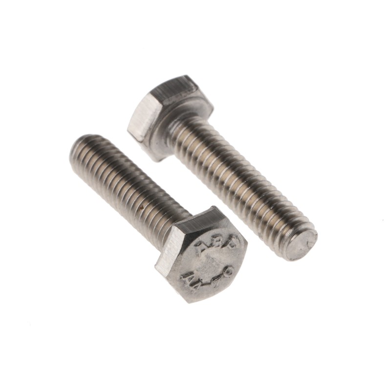 1 Bag of 100 - Plain Stainless Steel Hex, Hex Bolt, M4 x 16mm