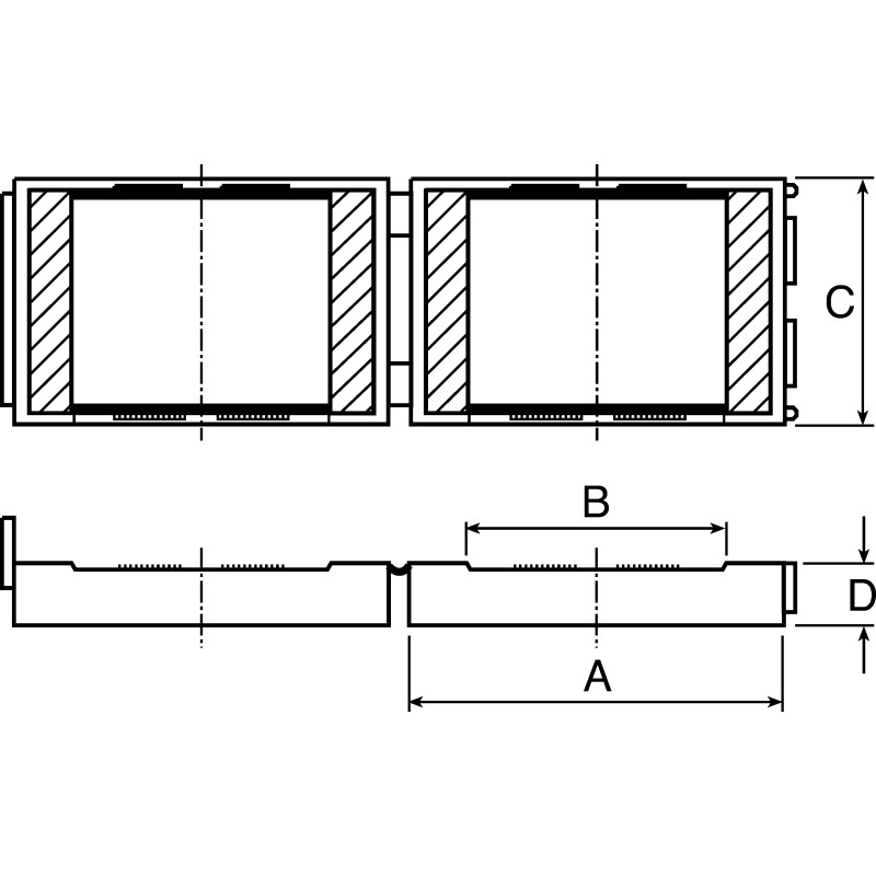 1 pcs - Fair-Rite PP Openable Flat Cable Ferrite, Inner dims. 65.3 x 8.1mm