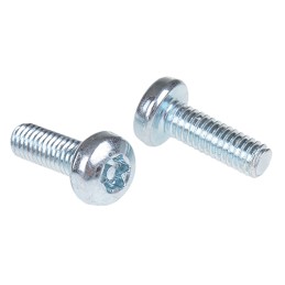 1 Bag of 100 - RS PRO Bright Zinc Plated Pan Steel Tamper Proof Security Screw, M4 x 12mm