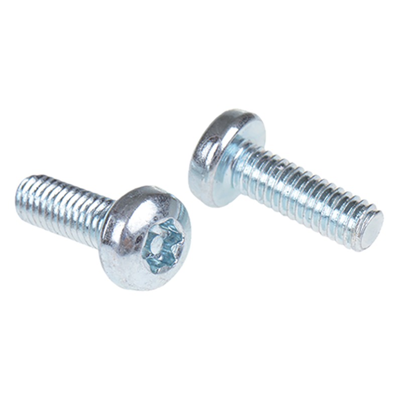 1 Bag of 100 - RS PRO Bright Zinc Plated Pan Steel Tamper Proof Security Screw, M4 x 12mm