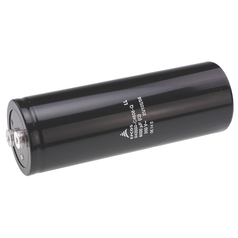 12 pcs - EPCOS 6000μF Aluminium Electrolytic Capacitor 350V dc, Screw Terminal - B43550C4608Q