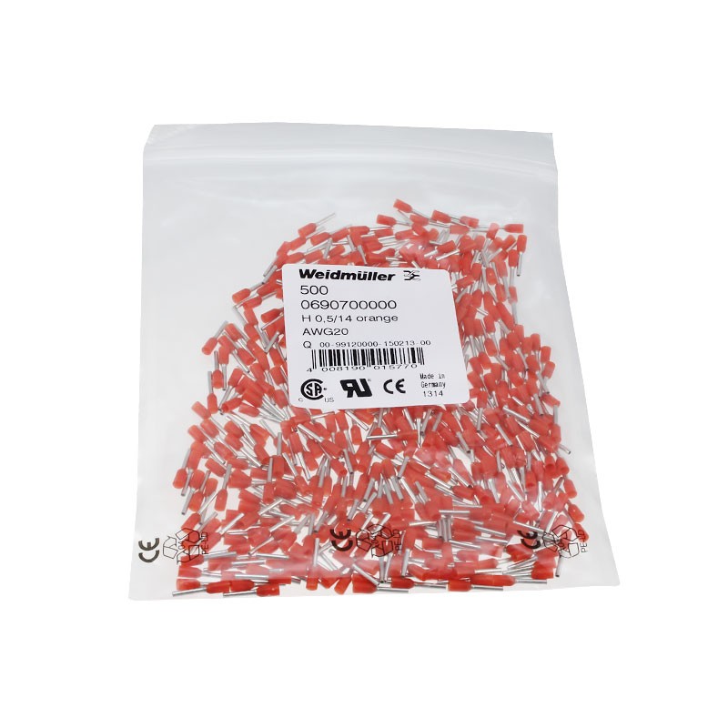 10 pcs : 9004560000 - CONN FERRULE 20AWG ORNGE