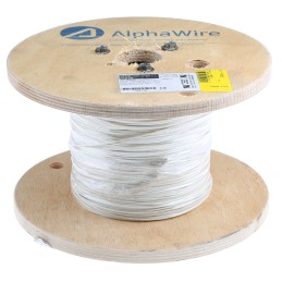 1 Reel of 305 M - Alpha Wire EcoWire Series White 0.52 mm² Hook Up Wire, 20 AWG, 10/0.25 mm, 305m, MPPE Insulation