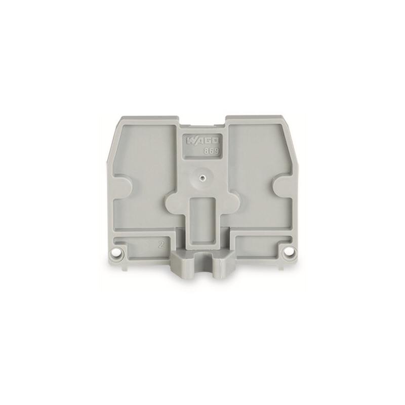 10 pcs : 869-385 - END PLATE WITH FIXING FLANGE M3