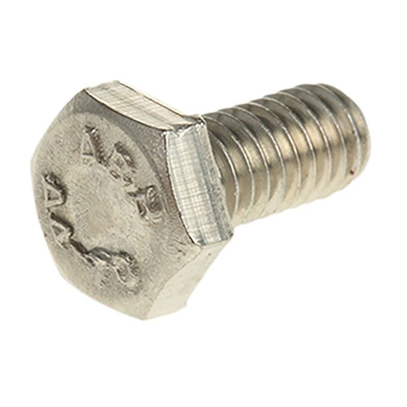 1 Bag of 100 - Plain Stainless Steel Hex, Hex Bolt, M4 x 8mm