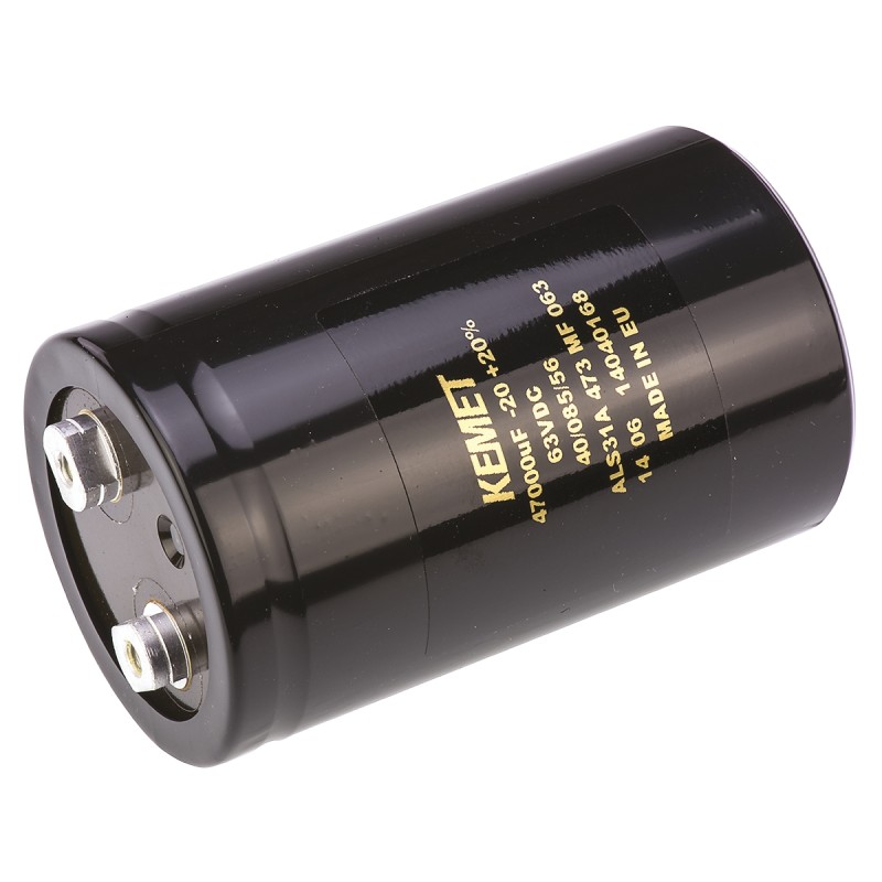 16 pcs - KEMET 47000μF Aluminium Electrolytic Capacitor 63V dc, Screw Terminal - ALS31A473MF063