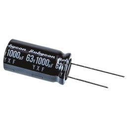 200 pcs - Rubycon 1000μF Aluminium Electrolytic Capacitor 63V dc, Radial, Through Hole - 63YXF1000M16X31.5