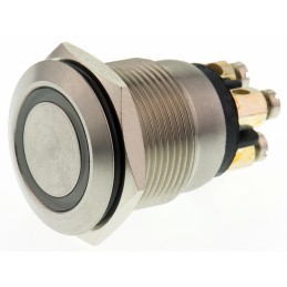 10 pcs - Bulgin MPI002 Series Illuminated Push Button Switch, Momentary, Panel Mount, 19.2mm Cutout, SPST, Red/Green LED, 24V