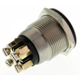 10 pcs - Bulgin MPI002 Series Illuminated Push Button Switch, Momentary, Panel Mount, 19.2mm Cutout, SPST, Red/Green LED, 24V